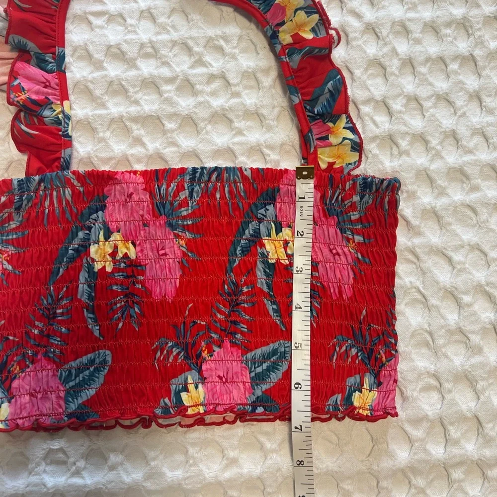 Tiger Mist Smocked Tropical Crop Top - Picture 6 of 6